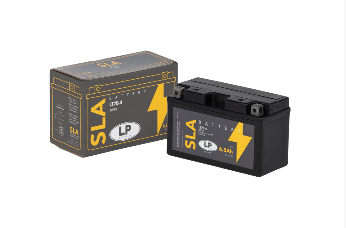 LP - LANDPORT   SLA AKÜ (MB LT7B-4) / 6,5 A / Ağırlık: 2,37 kg / Uzunluk: 150 mm / Genişlik: 66 mm / Yükseklik: 93 mm / CCA: 90   YT7B-SLA