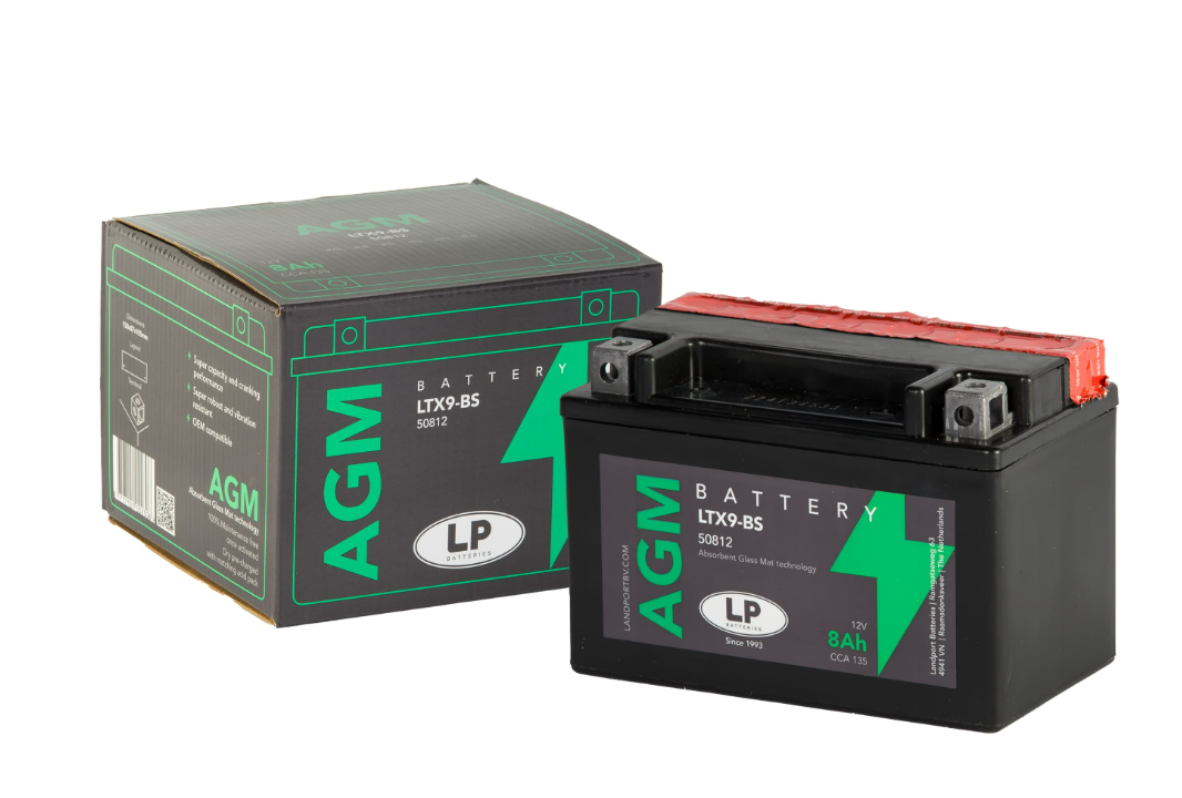 LP - LANDPORT AGM Akü (LTX9-BS) / 8 A / Ağırlık: 2,85 kg / Boyut: 150 mm / Genişlik: 87 mm / Yükseklik: 105 mm / CCA: 135 YTX9-BS