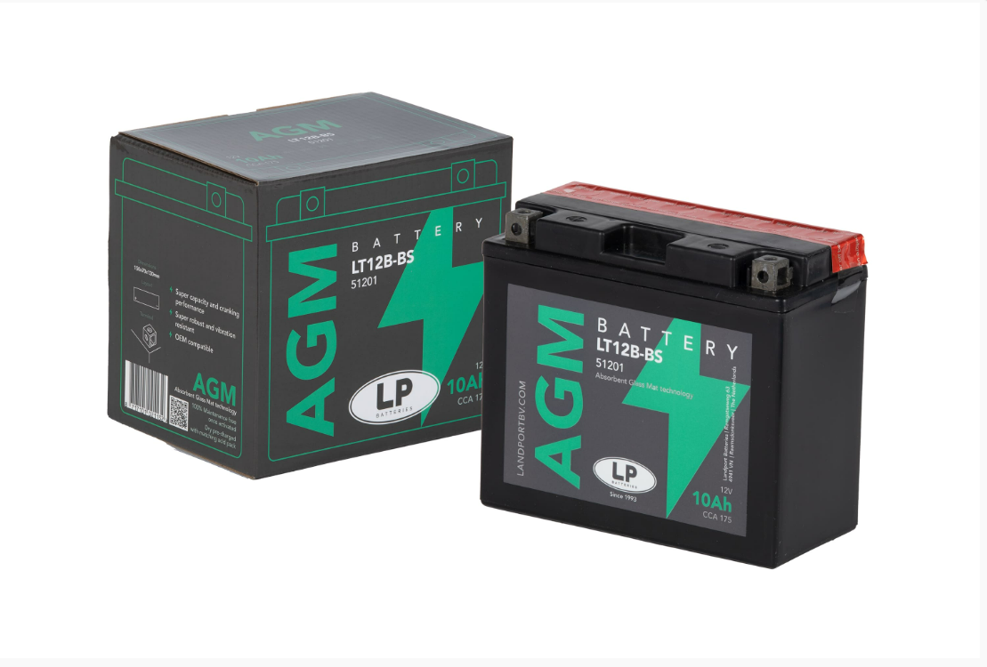 LP - LANDPORT   AGM AKÜ (LT12B-BS) / 10 A / KG: 3,39 / L: 150 / W: 70 / H: 130 / CCA: 175   YT12B-BS