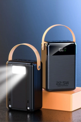 80.000 Mah Powerbank Dijital Göstergeli / 22.5W Hızlı Şarj / Işıklı /Taşınabilir Kamp Şarj Bataryası