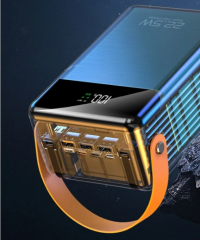 80.000 Mah Powerbank Dijital Göstergeli / 22.5W Hızlı Şarj / Işıklı /Taşınabilir Kamp Şarj Bataryası