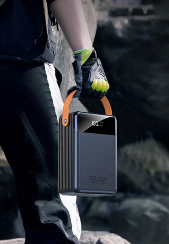 80.000 Mah Powerbank Dijital Göstergeli / 22.5W Hızlı Şarj / Işıklı /Taşınabilir Kamp Şarj Bataryası