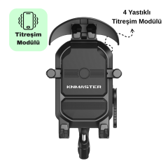 KNMASTER TT-830 Titreşim Önleyicili Motosiklet Telefon Tutucu